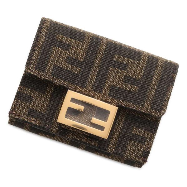 9648340 01 Fendi tri fwallet micro 8M0395 folding wallet