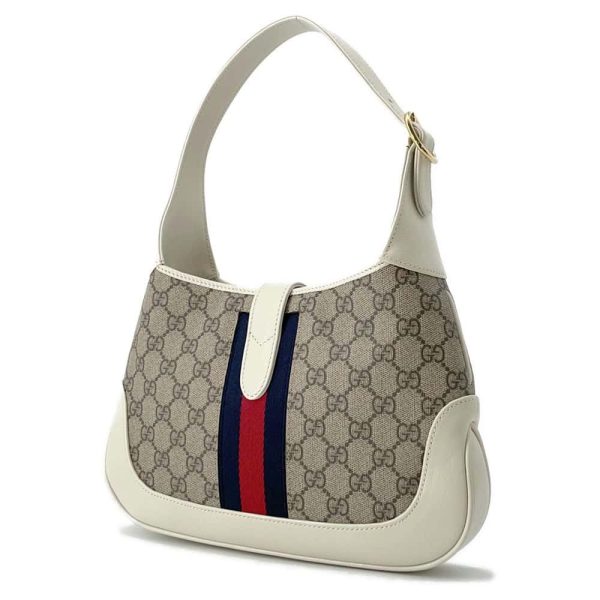 9649255 02 Gucci Shoulder Bag Jackie 1961 GG Supreme Small White