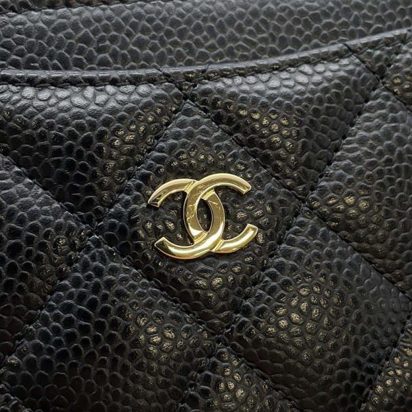 9649347 06 CHANEL Chain Shoulder Bag Matelasse CocoMark Caviar Black