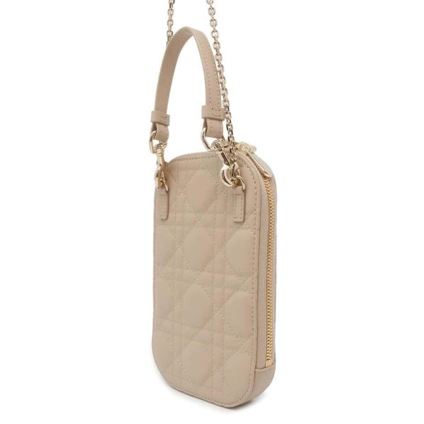 9649385 02 Christian Dior Smartphone Case Phone Cannage Lambskin Beige