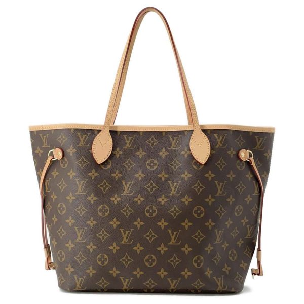 9649804 01 Louis Vuitton Neverfull MM Tote Bag Monogram Brown