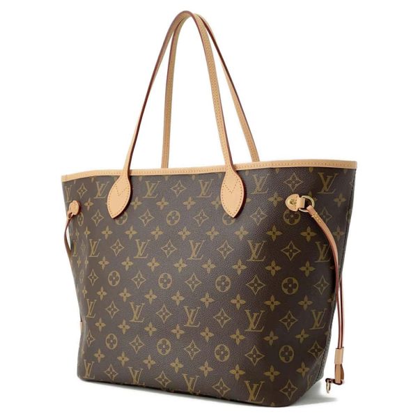 9649804 02 Louis Vuitton Neverfull MM Tote Bag Monogram Brown