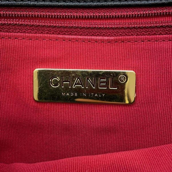 9650503 15 Chanel 19 Flap Lambskin Shoulder Bag Black