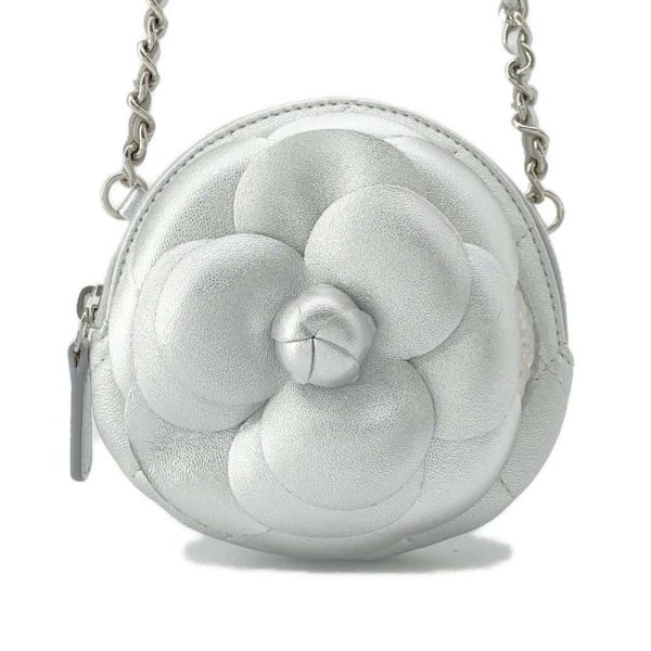 9650510 01 CHANEL Chain Shoulder Bag Camellia Lambskin Pochette Matelasse Bag