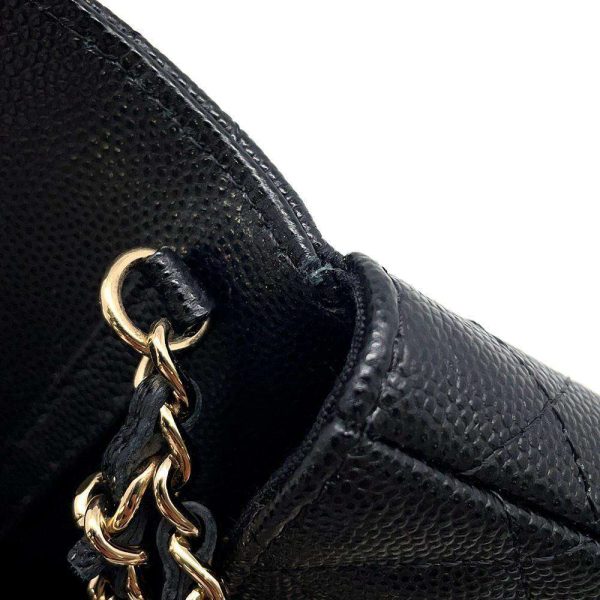 9650534 08 CHANEL Chain Shoulder Bag Mini Matelasse Shoulder Pouch Coco Mark Caviar Skin Black