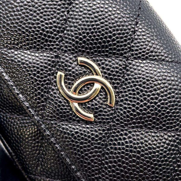 9650534 09 CHANEL Chain Shoulder Bag Mini Matelasse Shoulder Pouch Coco Mark Caviar Skin Black