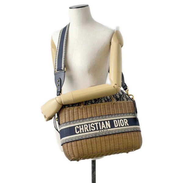 9655164 05 Christian Dior Oblique Wicker 2way Basket Handbag