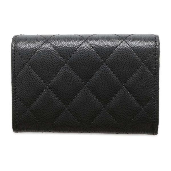 9655317 03 CHANEL Matelasse Caviar Skin Coin Case Card Holder Black