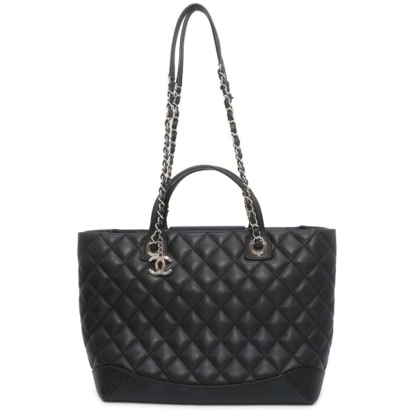 9655607 01 Chanel Chain Tote Bag Matelasse Coco Mark Bag Shoulder Bag Black