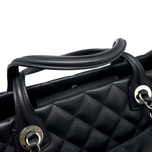 9655607 12 Chanel Chain Tote Bag Matelasse Coco Mark Bag Shoulder Bag Black