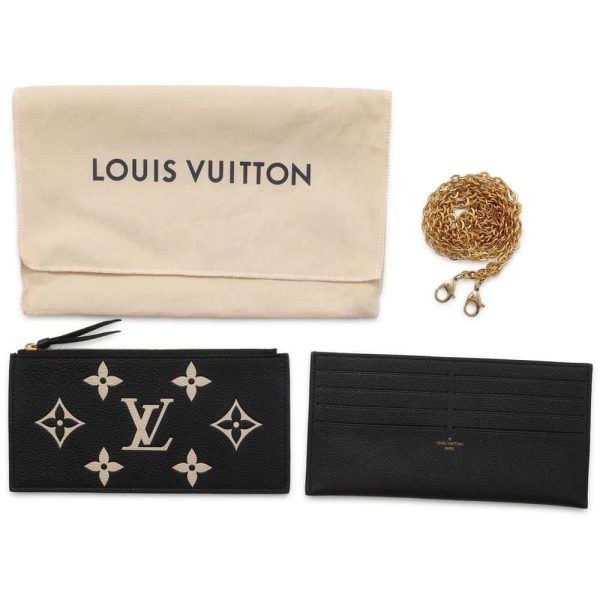 9656840 13 Louis Vuitton Chain Wallet Bicolor Empreinte Pochette Black