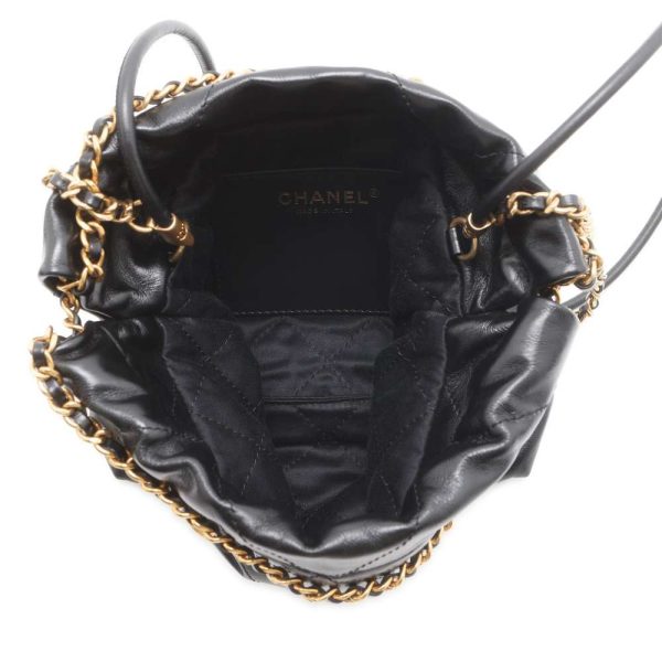 9658066 06 CHANEL Handbag 22 Mini Coco Mark Shiny Calf Shoulder Black