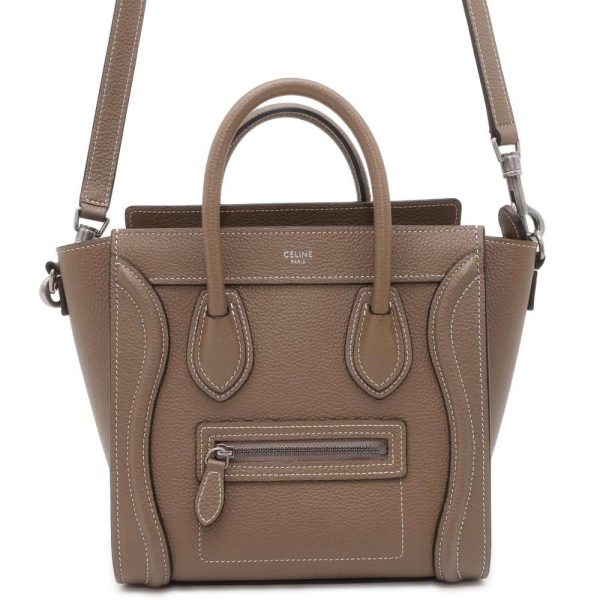 9659360 01 Celine Luggage Nano Shopper Handbag Beige