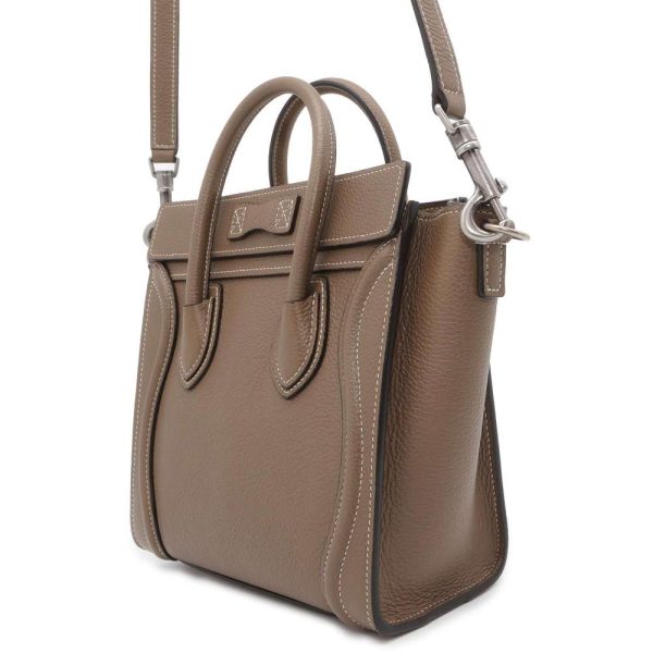 9659360 02 Celine Luggage Nano Shopper Handbag Beige