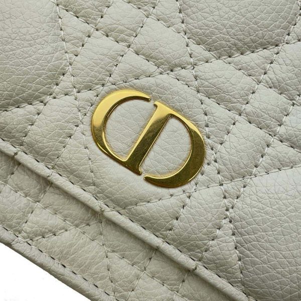 9659452 09 Christian Dior Chain Wallet Caro Canage White