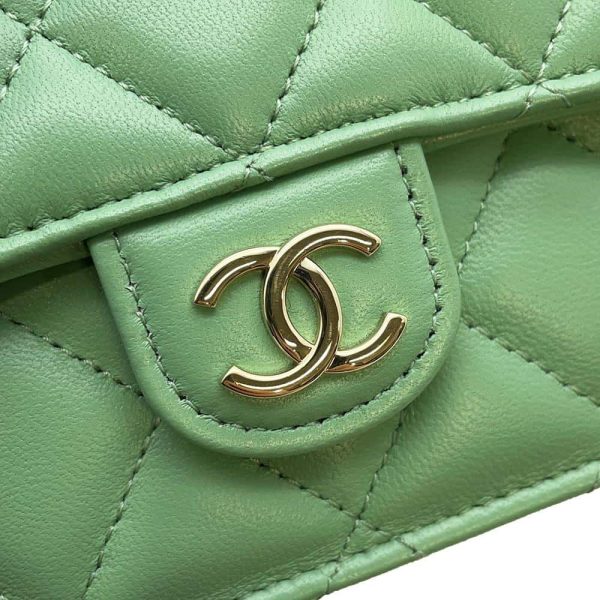 9660076 09 CHANEL Chain Shoulder Bag Flap Phone Case Matelasse Coco Mark Lambskin AP3226