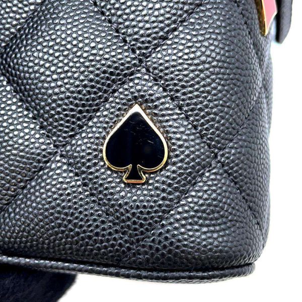 9660250 09 CHANEL Vanity Trump Shoulder Bag Matelasse Caviar Skin Black