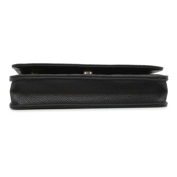 9662261 03 Chanel Chain Wallet Matelasse Caviar Skin Black