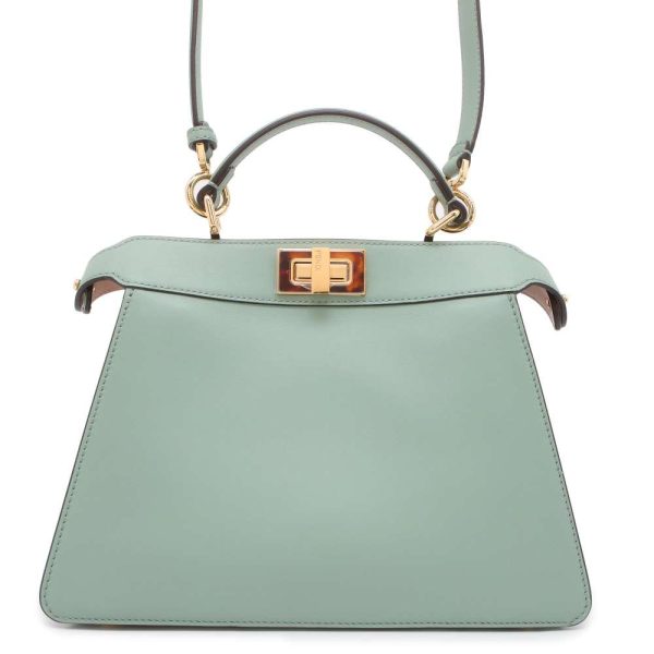 9662520 01 Fendi Peekaboo 2way Shoulder Bag Tortoiseshell Green