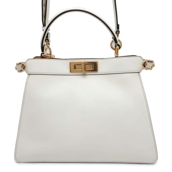 9662537 01 Fendi Peekaboo Ic You Versace Medium 2way Shoulder Bag White