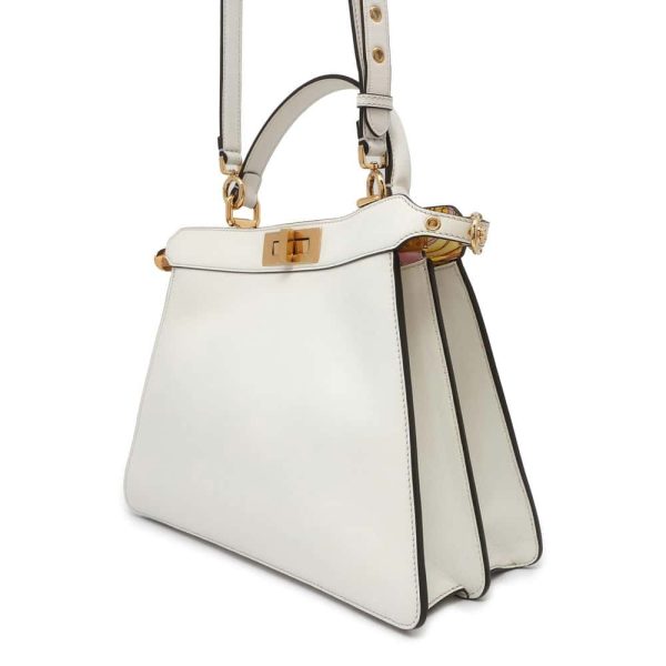 9662537 02 Fendi Peekaboo Ic You Versace Medium 2way Shoulder Bag White