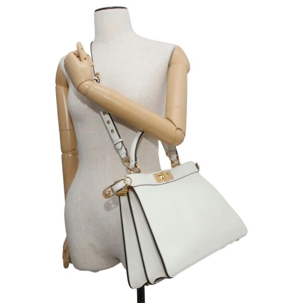 9662537 05 Fendi Peekaboo Ic You Versace Medium 2way Shoulder Bag White