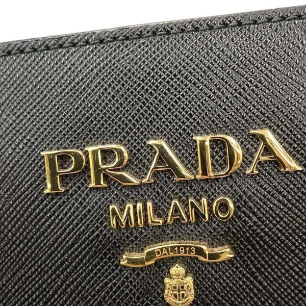 9664241 14 Prada Saffiano Tote Bag 2way Shoulder Bag Black