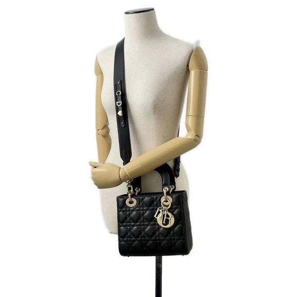 9668591 04 Christian Dior MY ABCDIOR Cannage Handbag 2way Shoulder Black