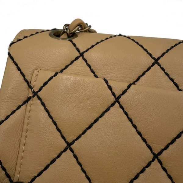 9669543 10 CHANEL Wild Stitch Matelasse Calfskin Double Chain Shoulder Bag