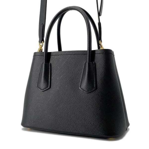 9670426 02 Prada Doubre Mini Saffiano Handbag 2way Shoulder Bag Black