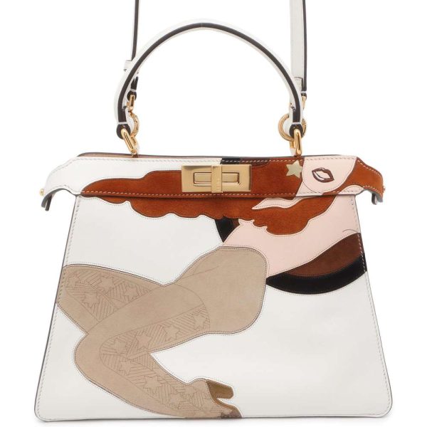 9671904 01 Fendi Peekaboo Ic You Antonio Lopez 2way Shoulder Bag White