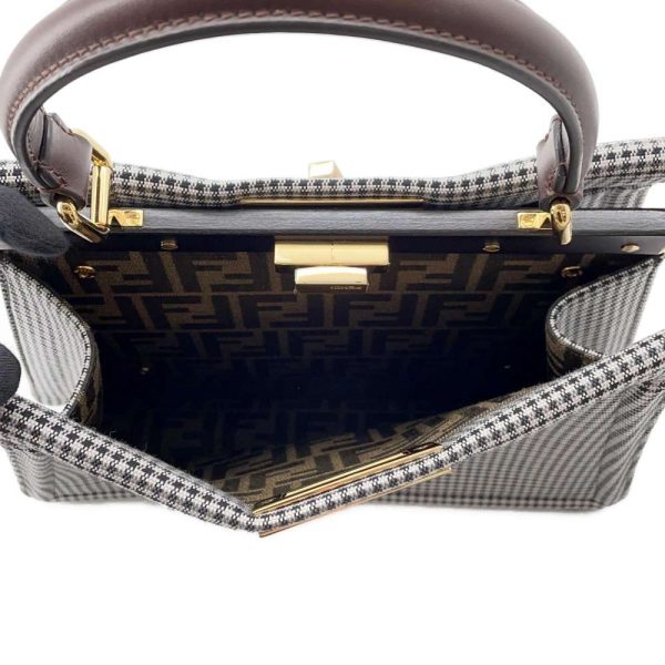 9672024 06 Fendi Peekaboo Ic You Pattern Medium 2way Shoulder Bag Black