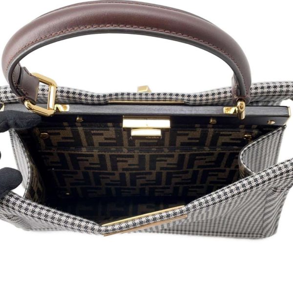 9672024 07 Fendi Peekaboo Ic You Pattern Medium 2way Shoulder Bag Black