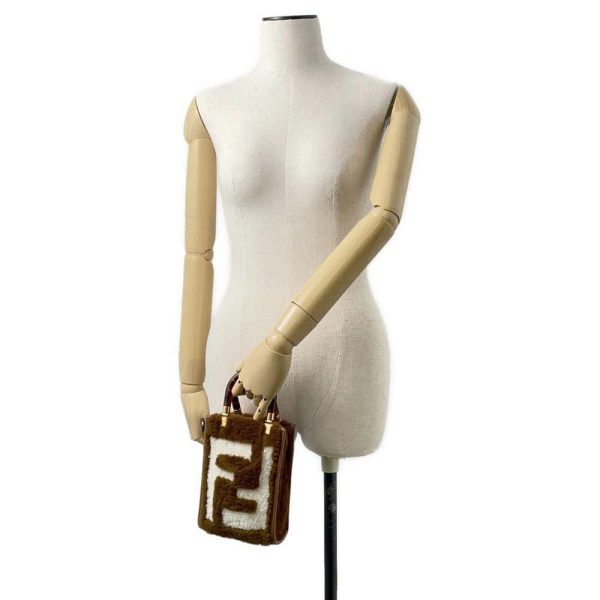 9672055 05 Fendi Sunshine Shopper Mini Mouton Handbag 2way Shoulder Bag