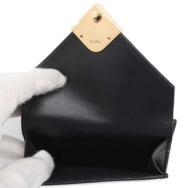 9672109 04 Fendi tri f FF diamond wallet black