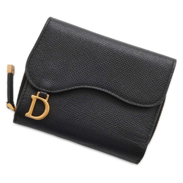 9672246 01 Christian Dior Wallet Saddle Medium Wallet Black