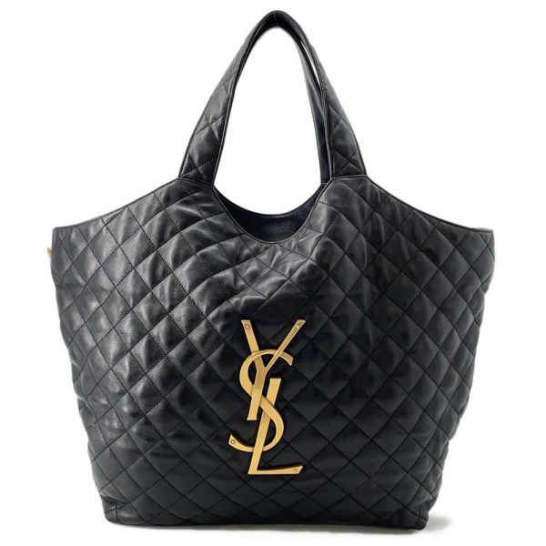 9672291 01 Saint Laurent Paris Icar Maxi Shopping Tote Bag Black