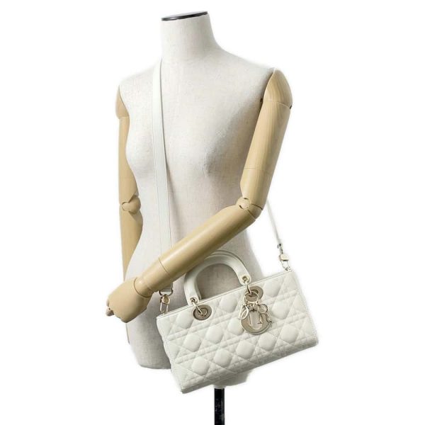 9674240 04 Christian Dior D Joy Lambskin Medium Handbag White