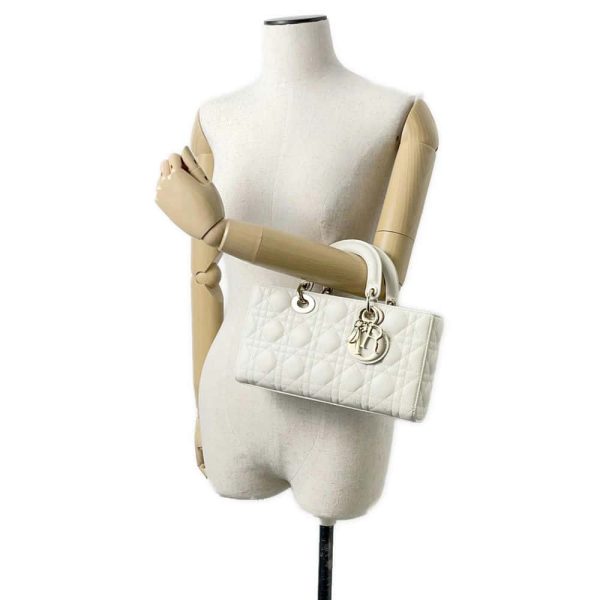 9674240 05 Christian Dior D Joy Lambskin Medium Handbag White