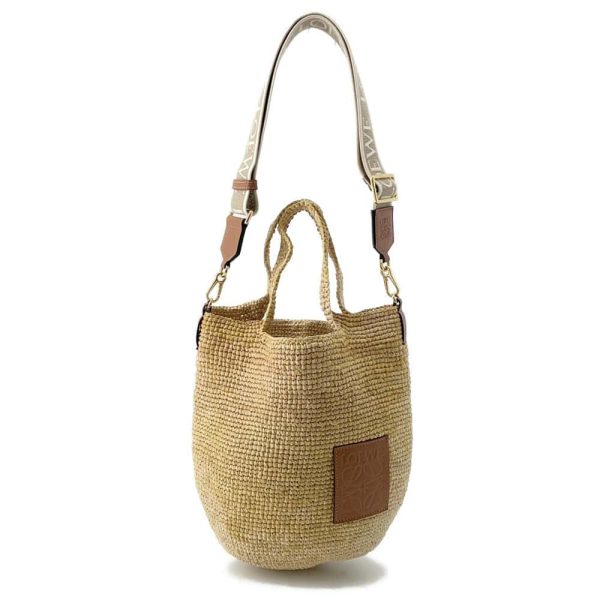 9675339 01 LOEWE Slit Bag Mini Raffia Basket Bag