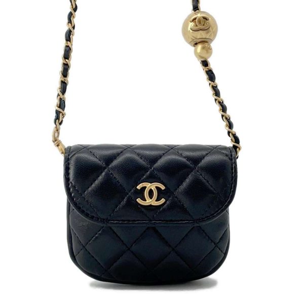 9675827 01 Chanel Waist Bag Matelasse Lambskin Black