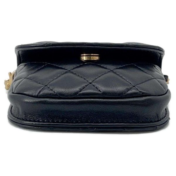 9675827 03 Chanel Waist Bag Matelasse Lambskin Black