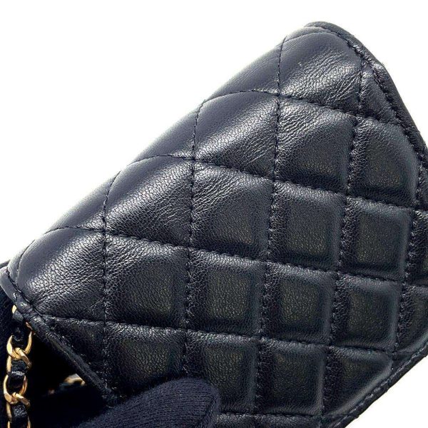 9675827 09 Chanel Waist Bag Matelasse Lambskin Black