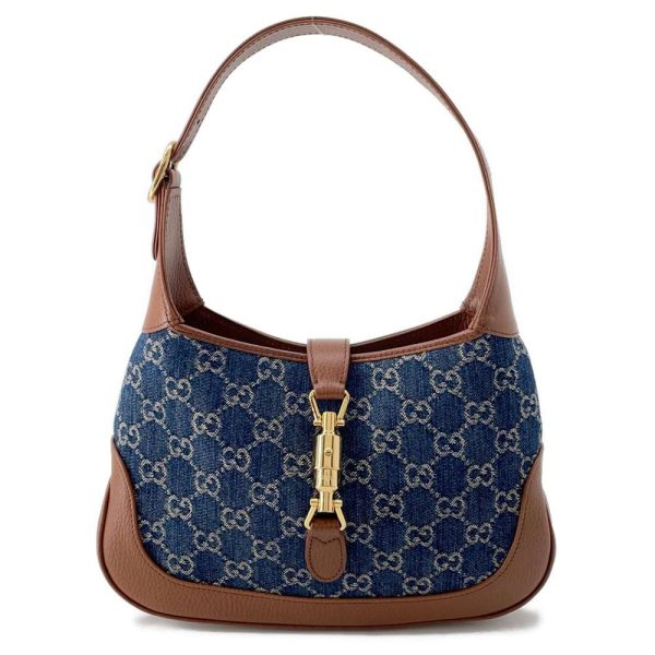 9677425 01 Gucci Shoulder Bag Jackie 1961 GG Denim Small Handbag