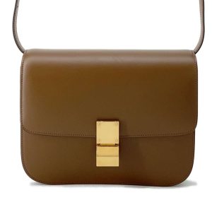 9681415 01 Loewe Anagram Nappa Leather Shoulder Pochette Brown Beige