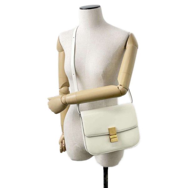 9683419 04 Celine BoMedium Shoulder Bag White