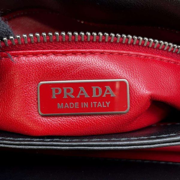 9683440 17 Prada Punching Chain Shoulder Bag Black