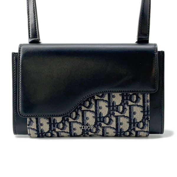 9683648 01 Christian Dior Oblique Saddle Messenger Pouch Black