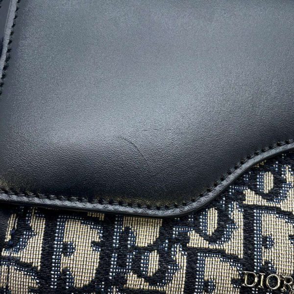 9683648 09 Christian Dior Oblique Saddle Messenger Pouch Black