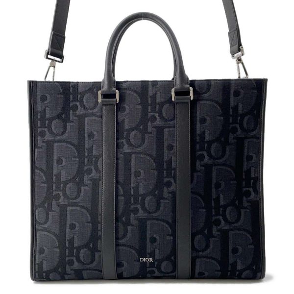 9683716 01 Dior East West Maxi Dior Oblique Tote Bag Black